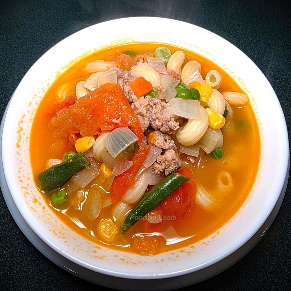 雜菜肉碎番茄湯通心粉-好味