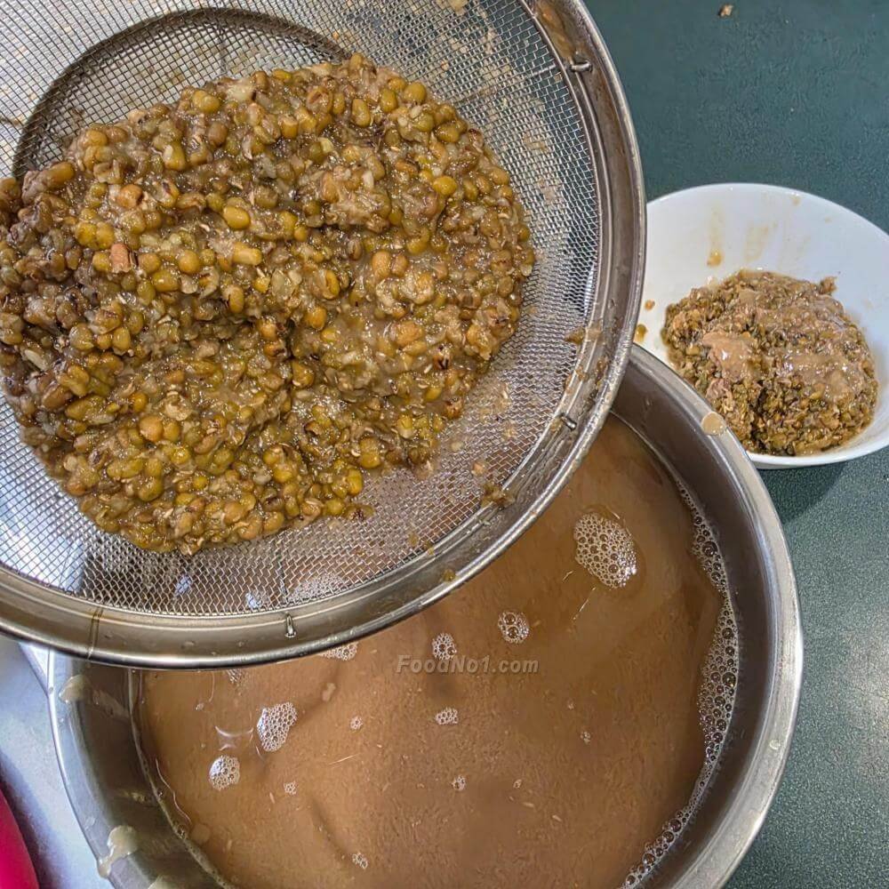 陳皮綠豆沙, 去渣