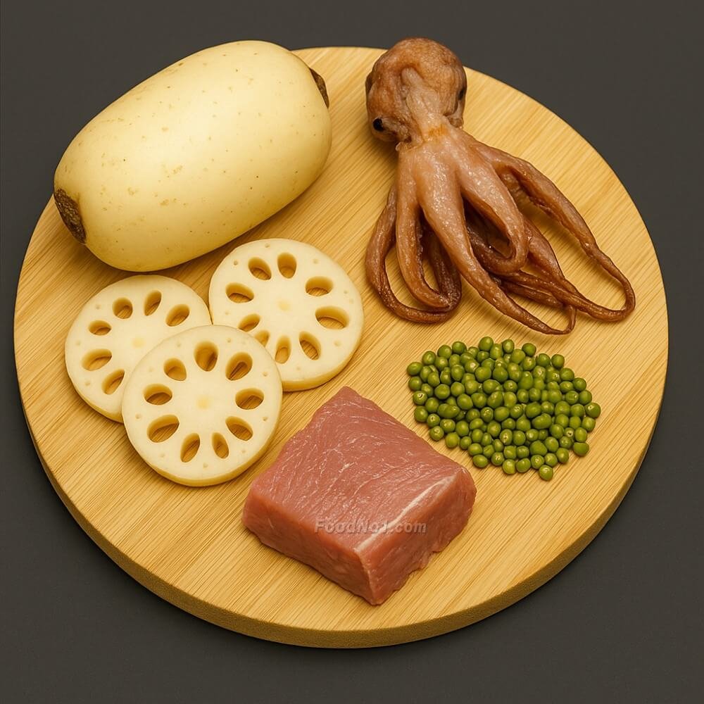 蓮藕章魚綠豆湯-材料