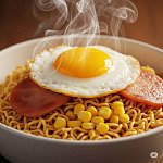 粟米火腿煎蛋公仔麵