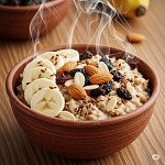 健康麥皮香蕉堅果碗