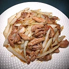 嫩雞絲炒紹菜梗