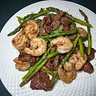 蝦仁蘆筍炒牛肉